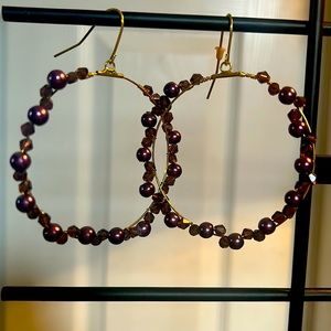 Amrita Singh Gold and Purple Earrings